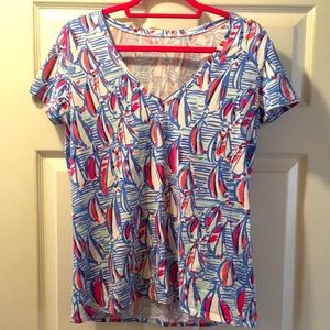 Lilly Pulitzer Red Right Return Tee Size L